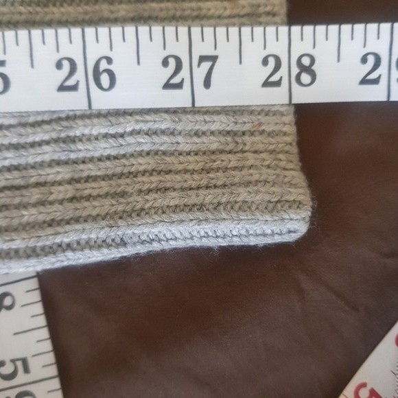 Fate Grey Cardigan Open Sweater Size Small Black line Panel Duster Thick Ribbed - Picture 12 of 12